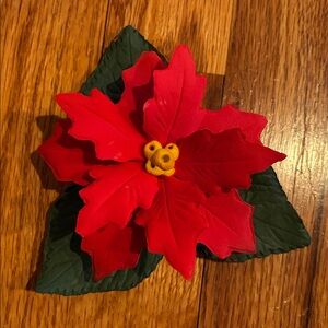 Capodimonte Handpainted Porcelain Poinsettia